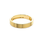 14k 3.5MM Multi Lined Gold Wedding Ring - view 4