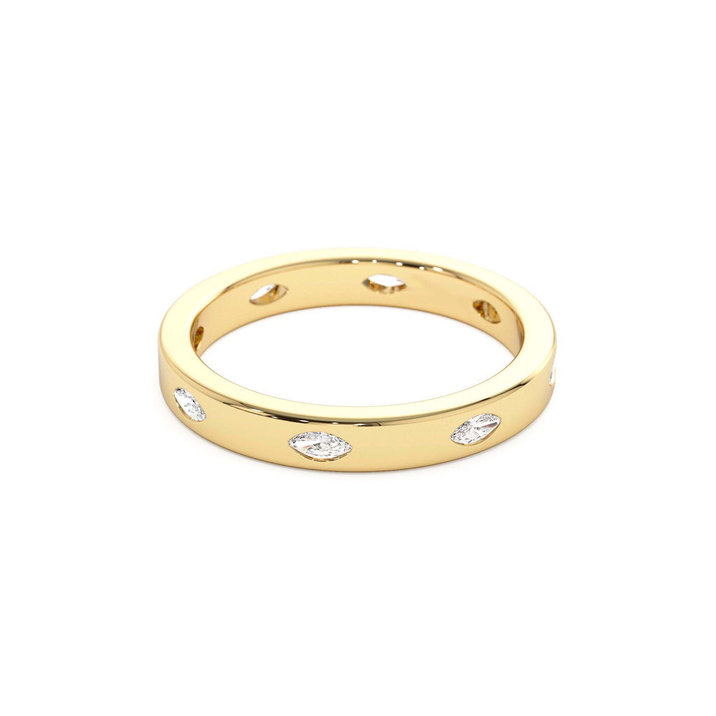 14k Marquise Shaped Full Eternity Flush Setting Diamond Band - view 2