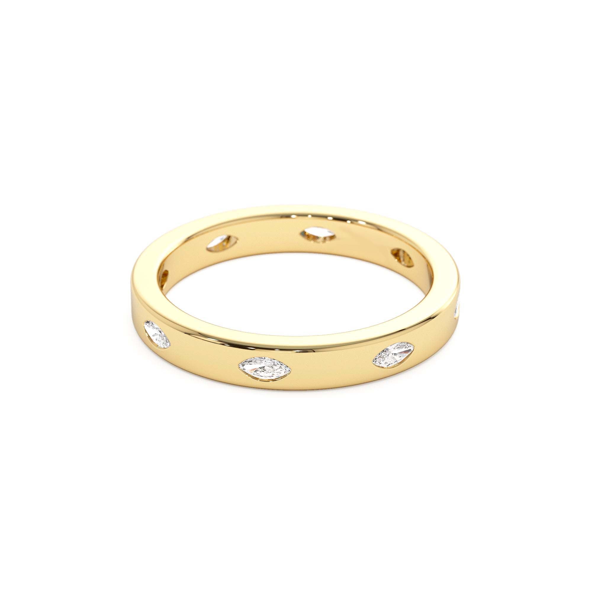 14k Marquise Shaped Full Eternity Flush Setting Diamond Band - view 2