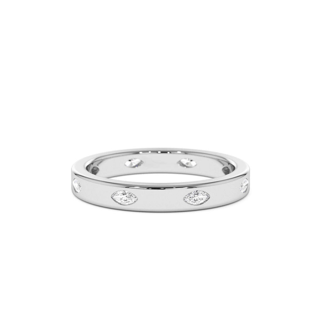 14k Marquise Shaped Full Eternity Flush Setting Diamond Band - view 4