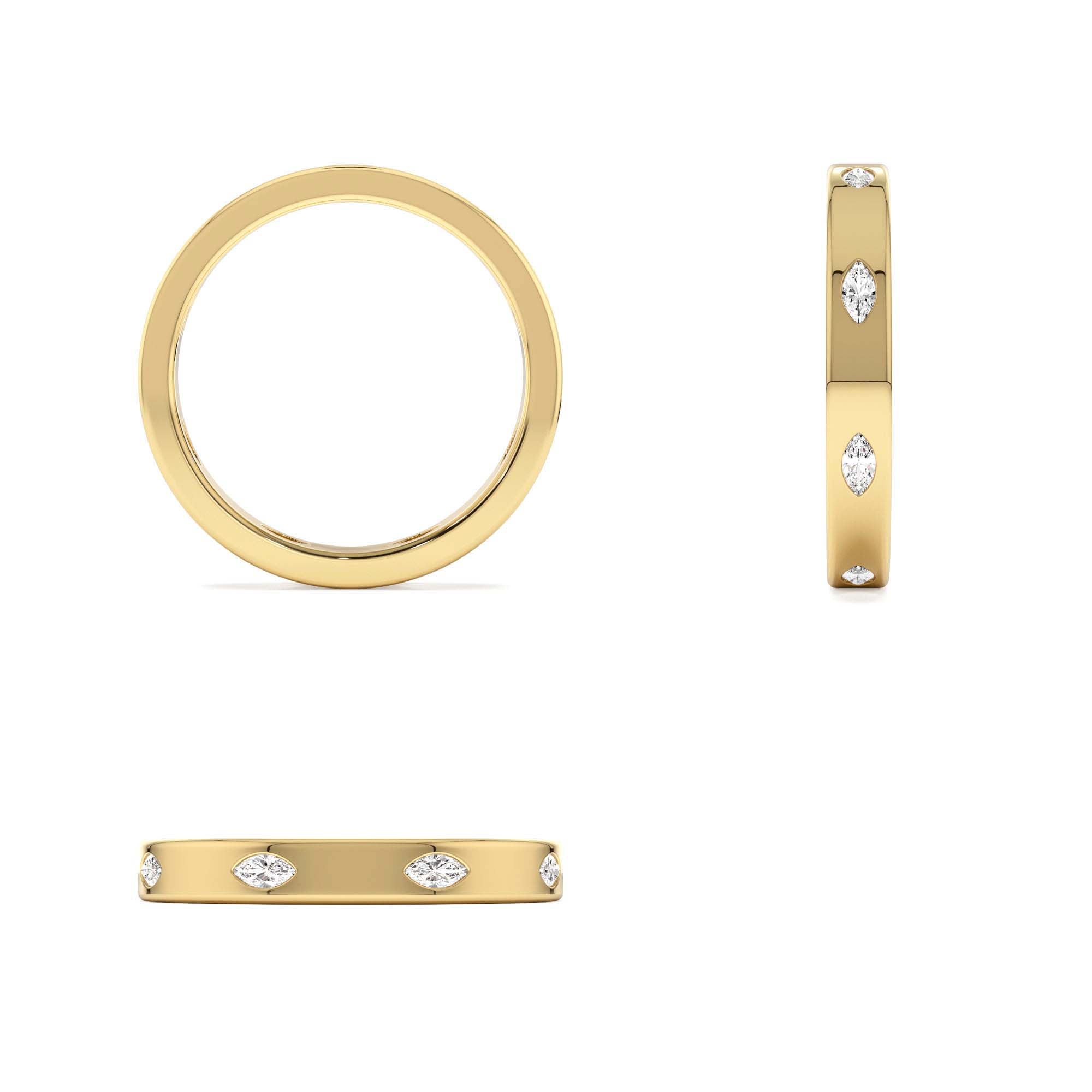 14k Marquise Shaped Full Eternity Flush Setting Diamond Band - view 5