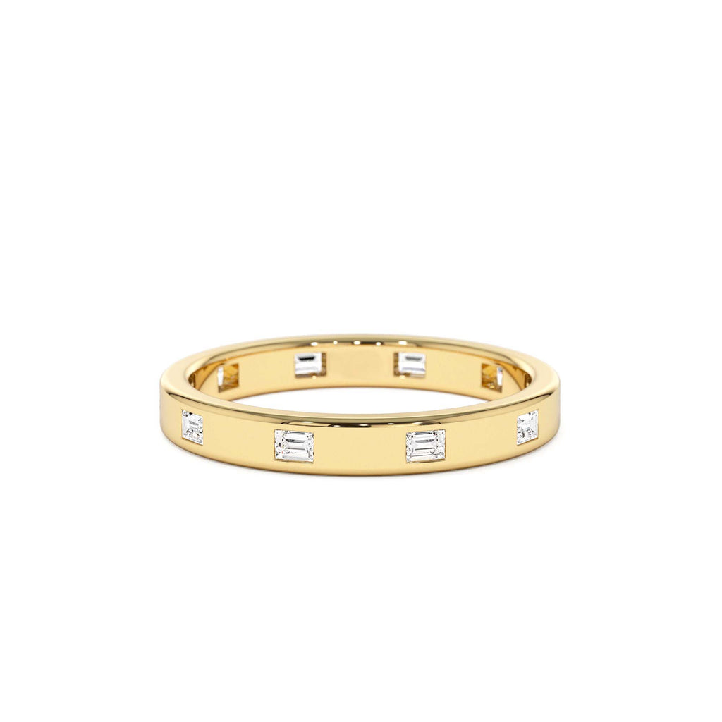 14k Full Eternity Flush Setting Baguette Diamond Band by Orlina Fine