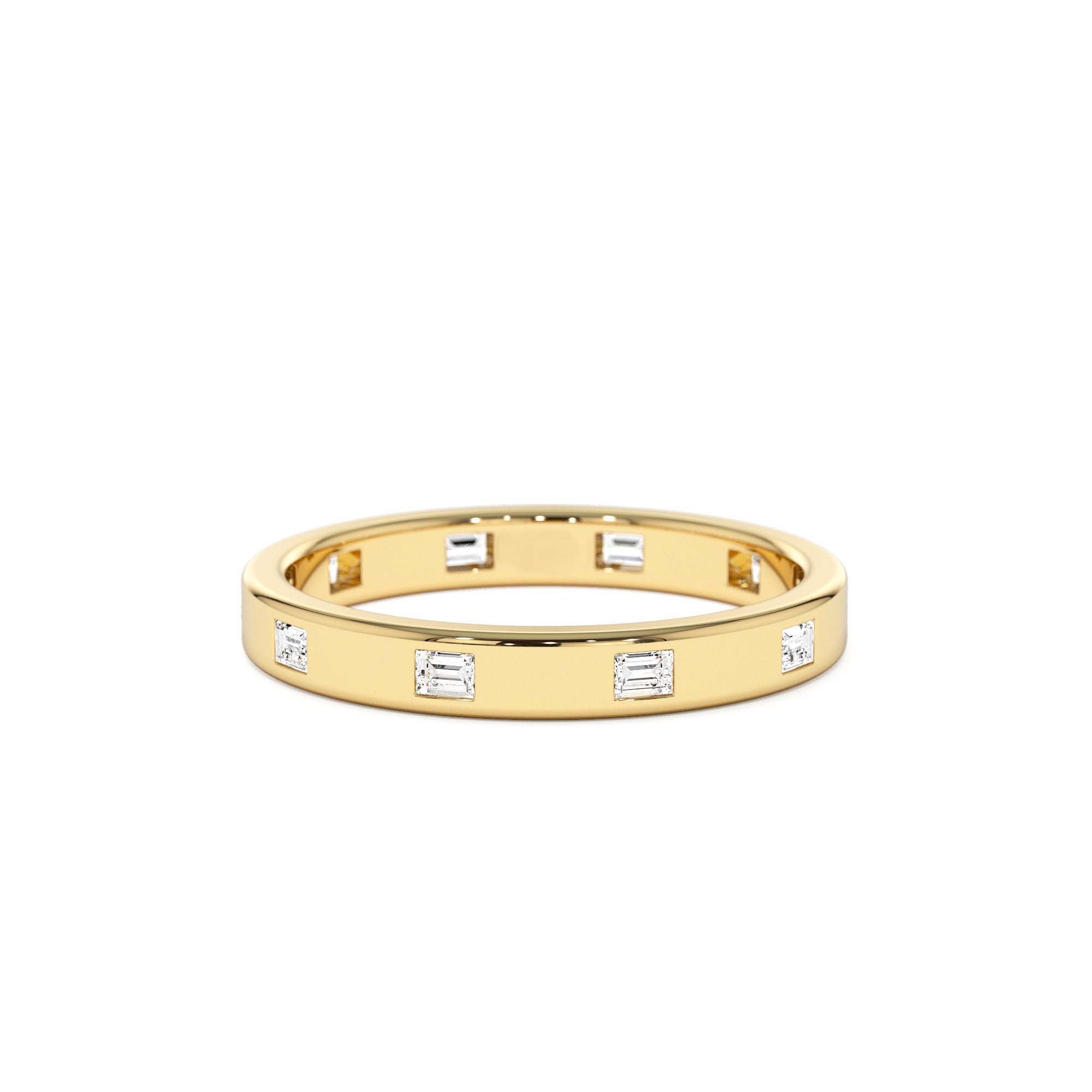 14k Full Eternity Flush Setting Baguette Diamond Band by Orlina Fine