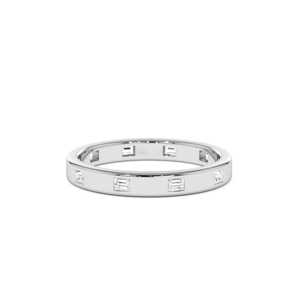 14k Full Eternity Flush Setting Baguette Diamond Band - view 4