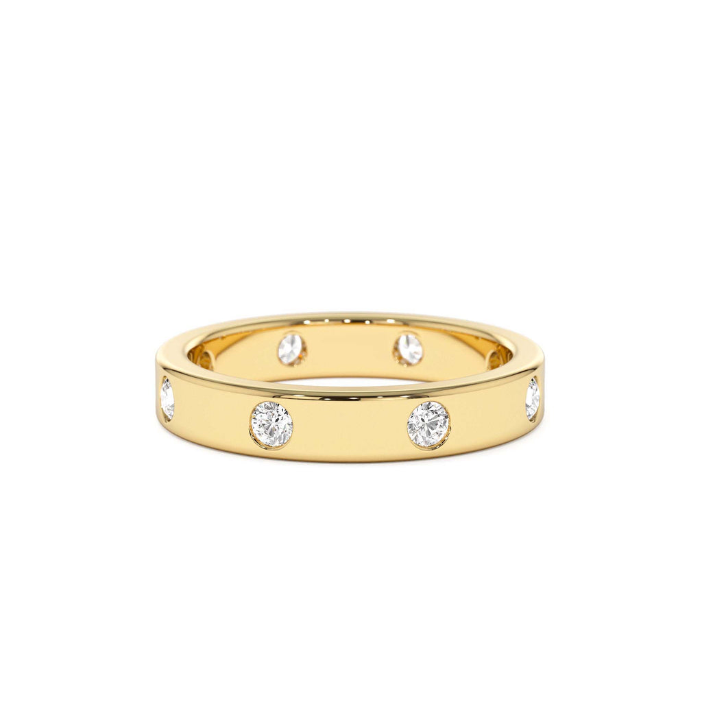 14k Full Eternity Flush Setting Round Diamond Band by Orlina Fine
