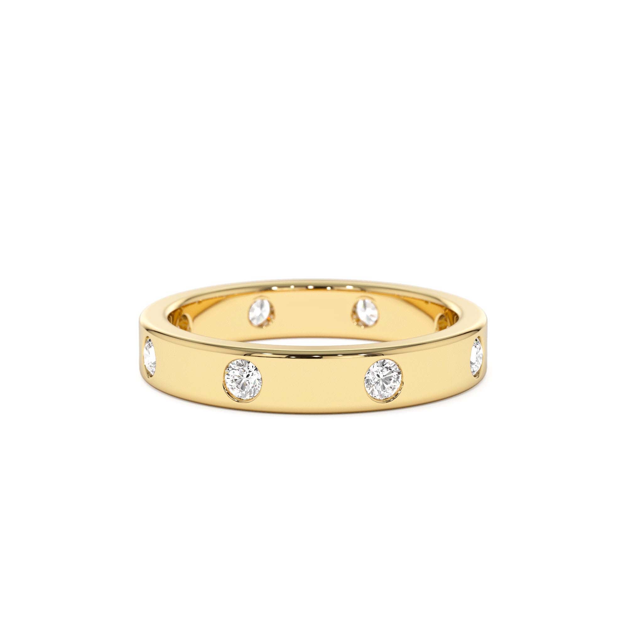 14k Full Eternity Flush Setting Round Diamond Band by Orlina Fine