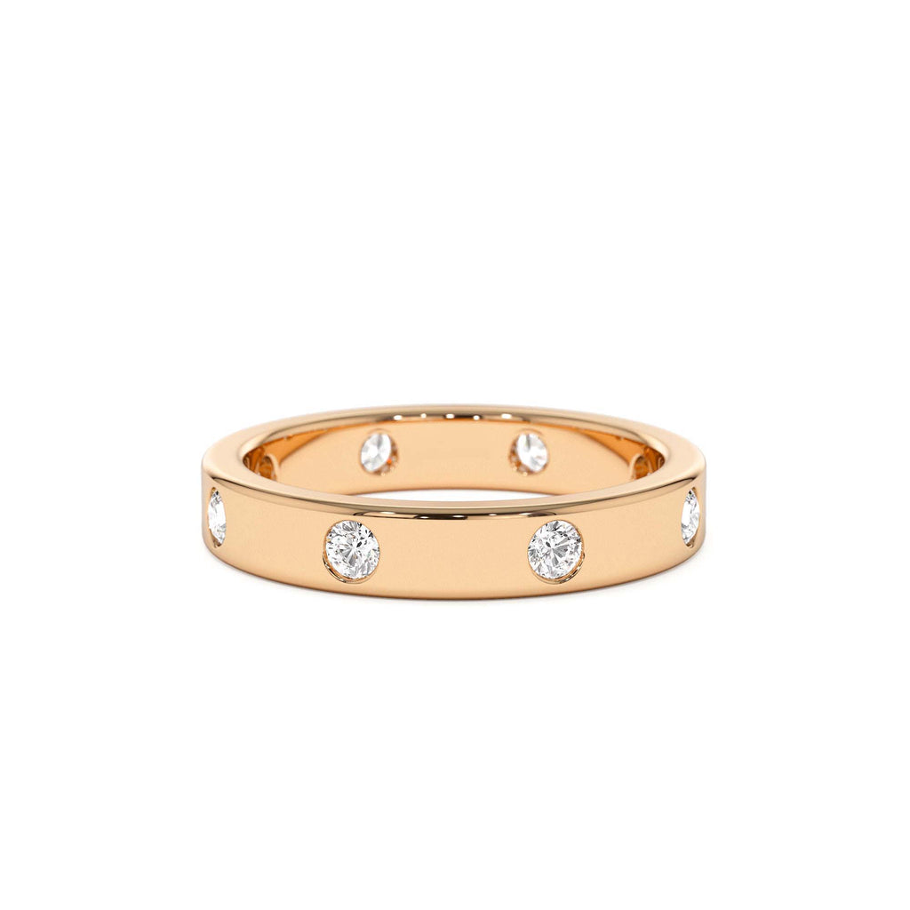 14k Full Eternity Flush Setting Round Diamond Band - view 2