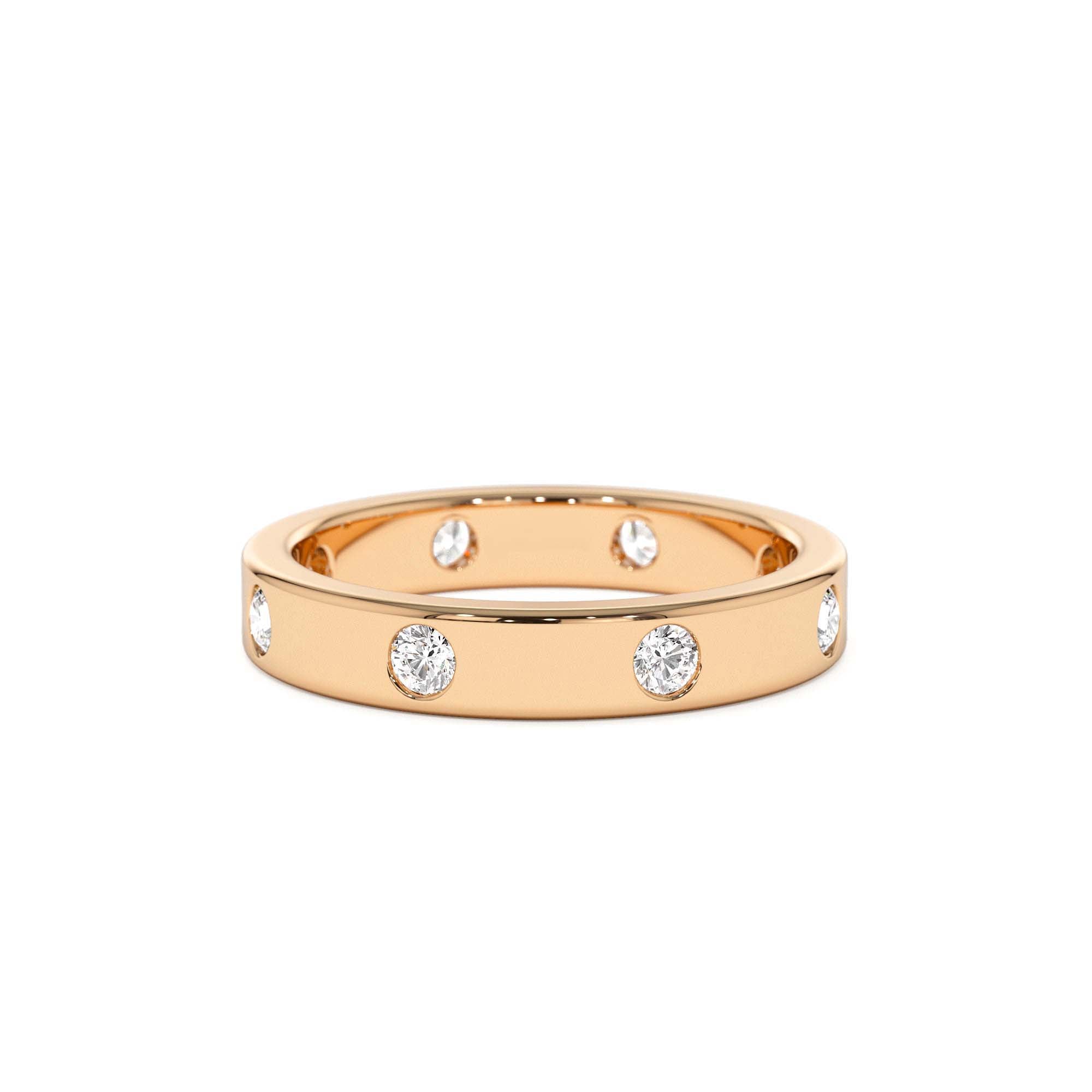 14k Full Eternity Flush Setting Round Diamond Band - view 2