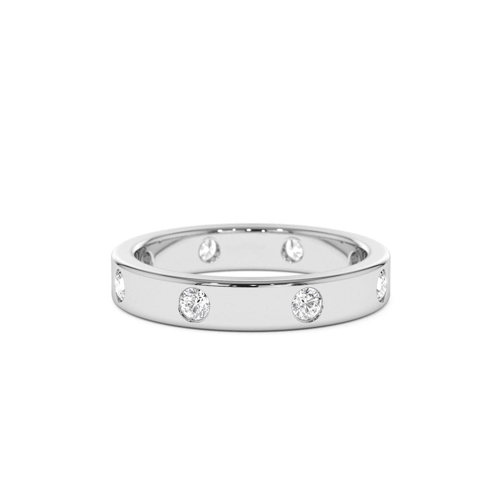 14k Full Eternity Flush Setting Round Diamond Band - view 3