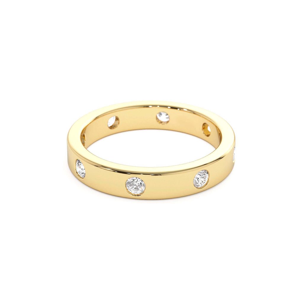 14k Full Eternity Flush Setting Round Diamond Band - view 4
