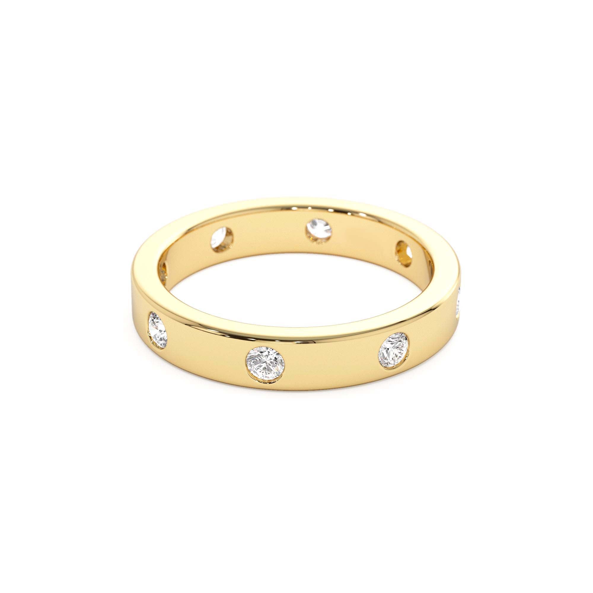 14k Full Eternity Flush Setting Round Diamond Band - view 4