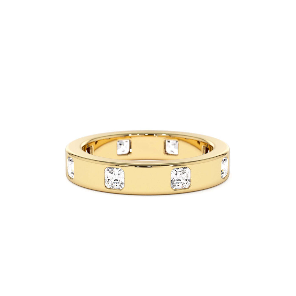 14k Asscher Cut Full Eternity Flush Setting Diamond Band by Orlina Fine