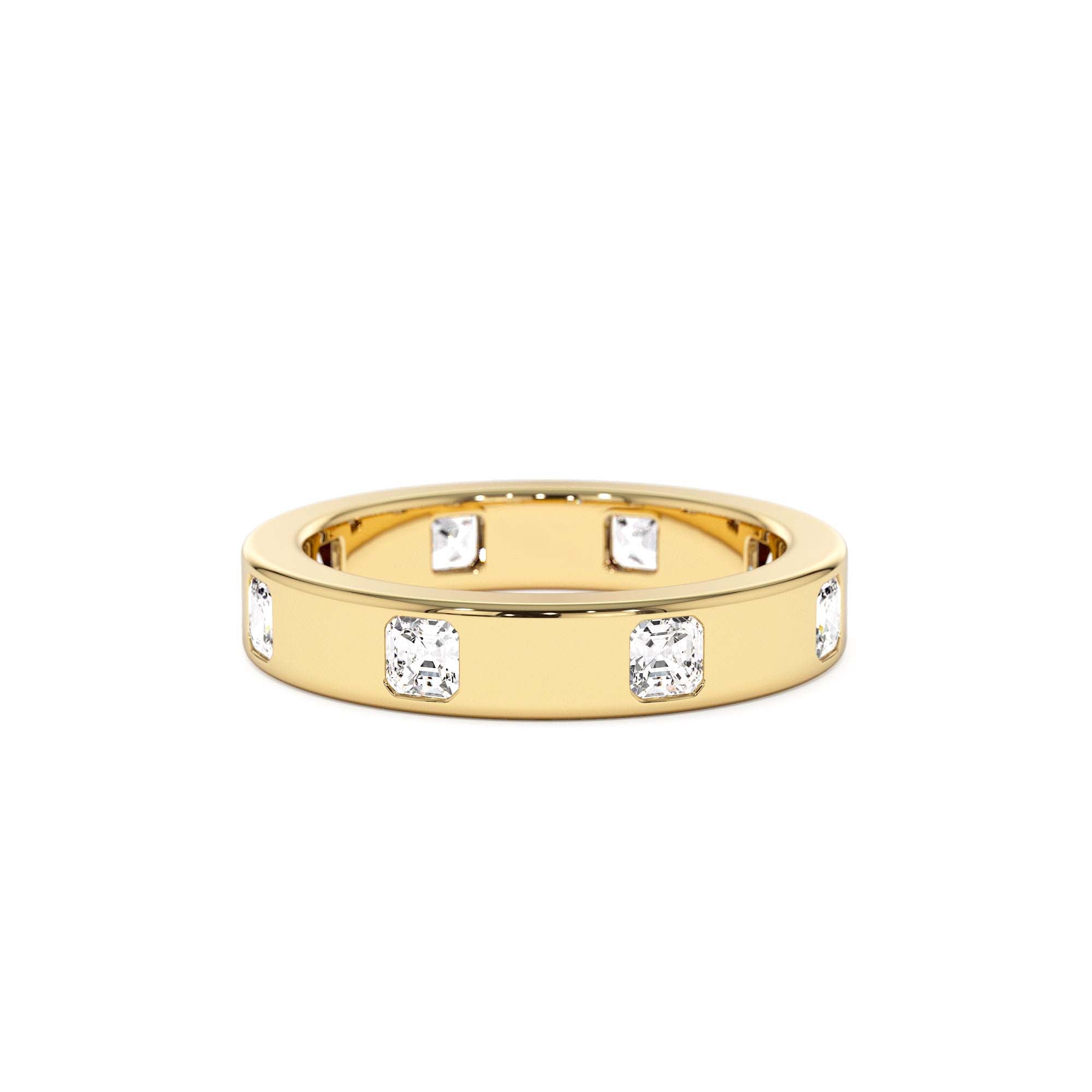 14k Asscher Cut Full Eternity Flush Setting Diamond Band by Orlina Fine