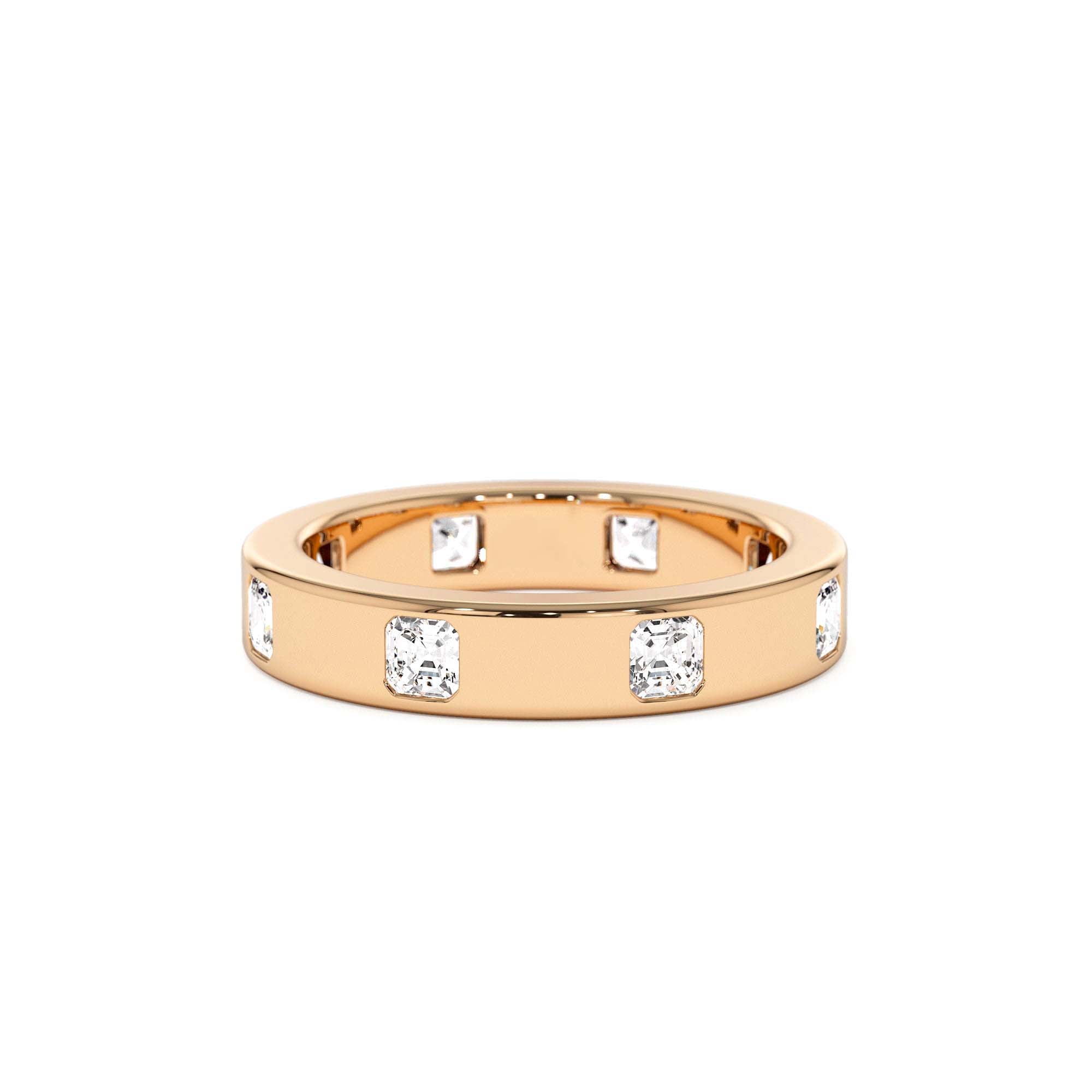 14k Asscher Cut Full Eternity Flush Setting Diamond Band - view 2