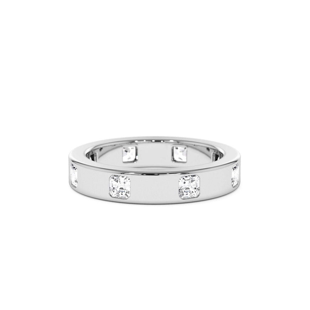 14k Asscher Cut Full Eternity Flush Setting Diamond Band - view 3