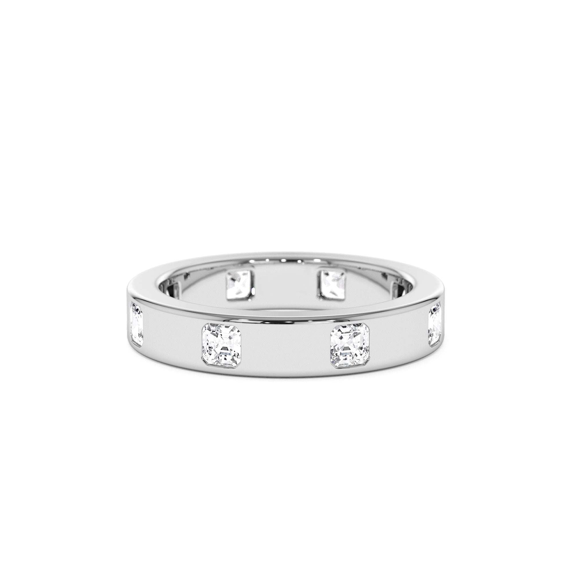 14k Asscher Cut Full Eternity Flush Setting Diamond Band - view 3