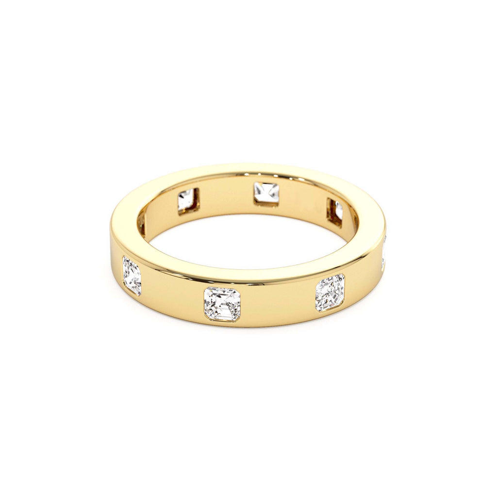 14k Asscher Cut Full Eternity Flush Setting Diamond Band - view 4