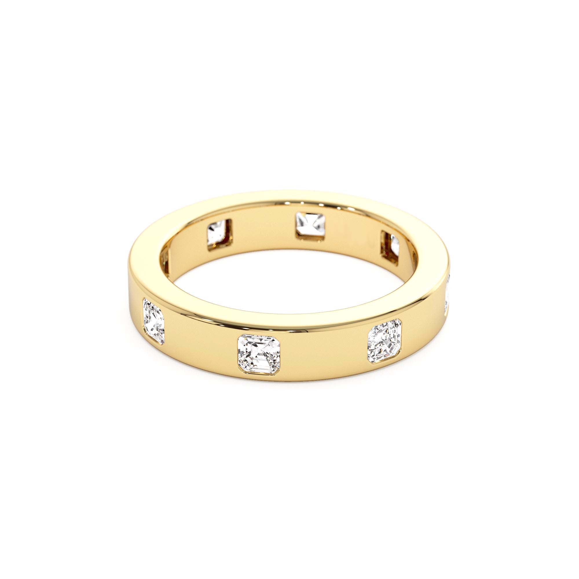 14k Asscher Cut Full Eternity Flush Setting Diamond Band - view 4