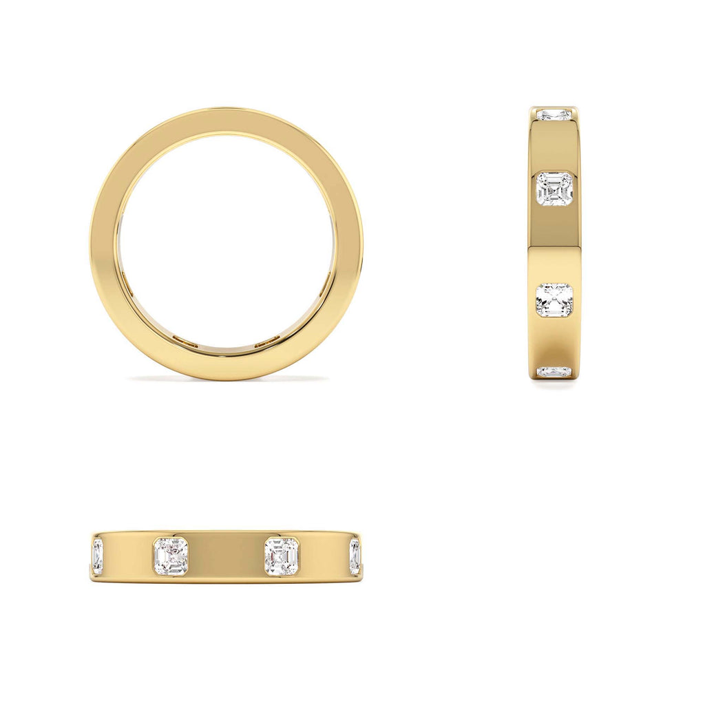 14k Asscher Cut Full Eternity Flush Setting Diamond Band - view 5