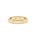 14k Emerald Cut Full Eternity Flush Setting Diamond Band by Orlina Fine
