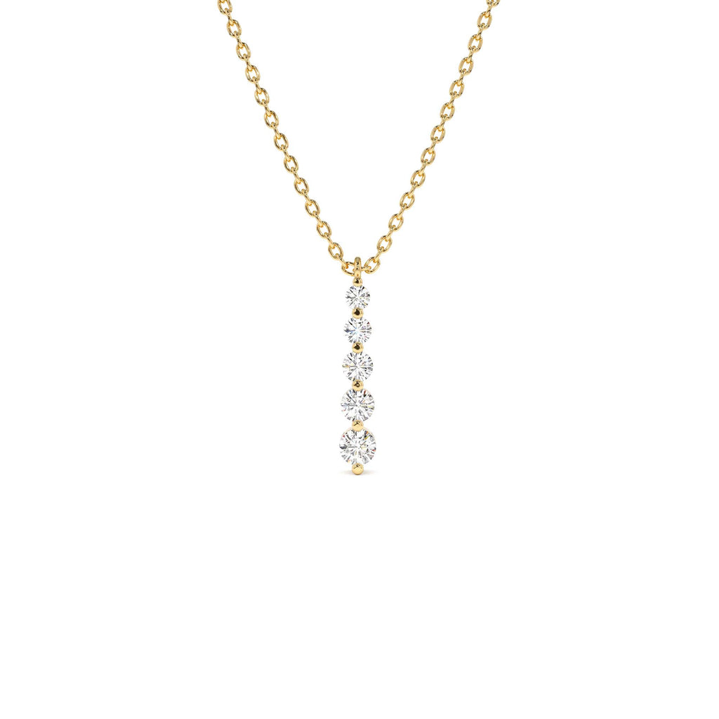 14k Gold Diamond Bar Necklace by Orlina Fine