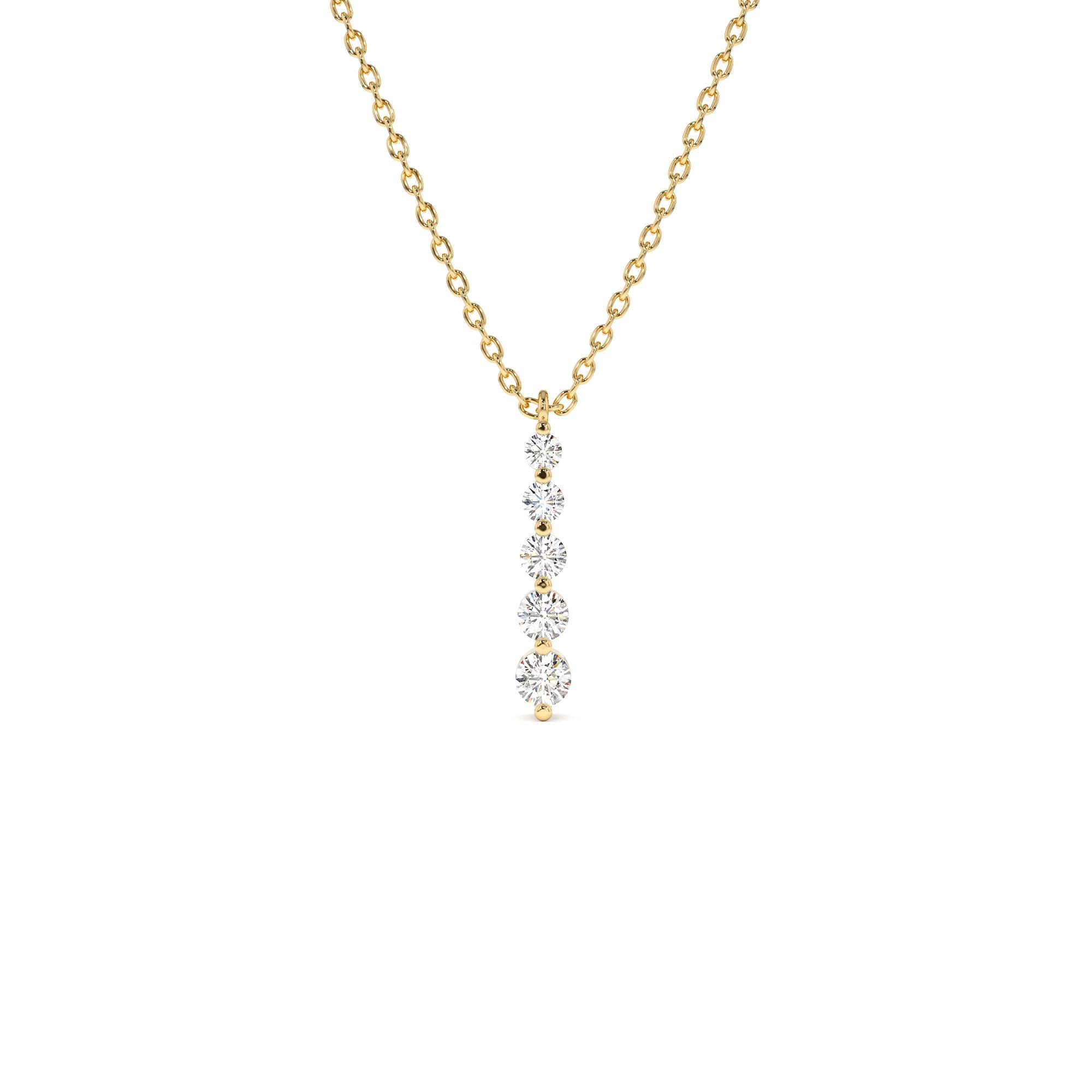 14k Gold Diamond Bar Necklace by Orlina Fine