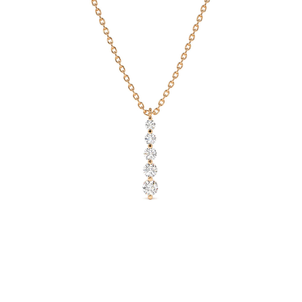 14k Gold Diamond Bar Necklace - view 2