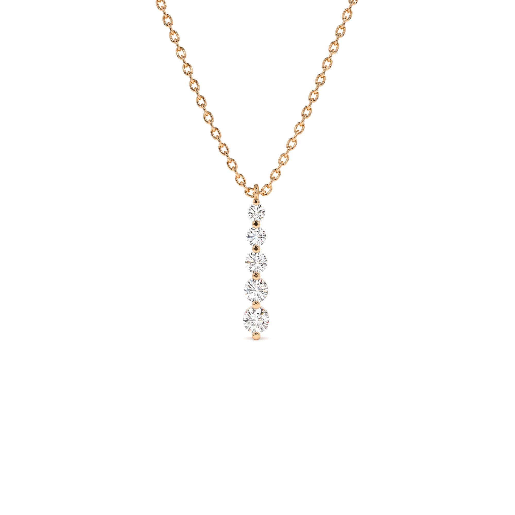 14k Gold Diamond Bar Necklace - view 2