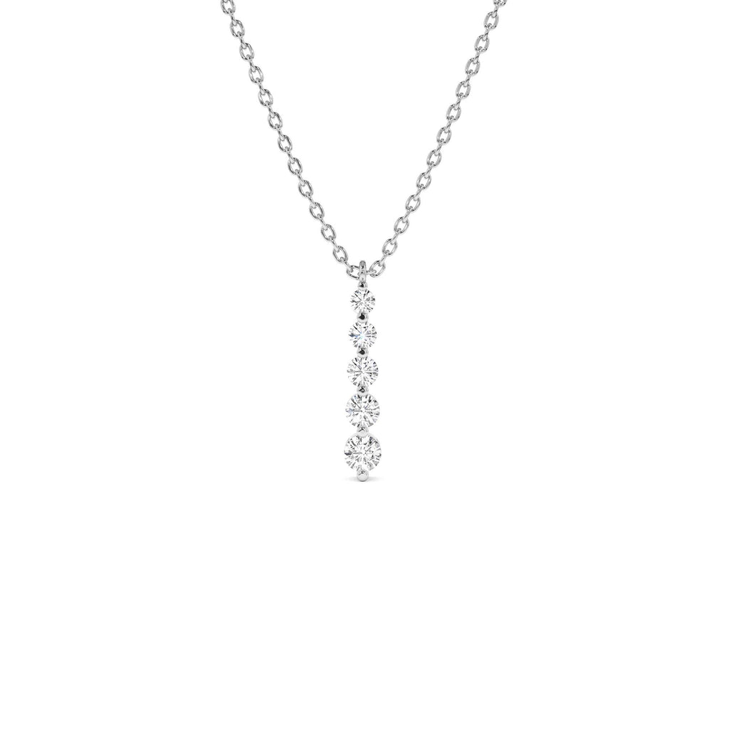 14k Gold Diamond Bar Necklace - view 3