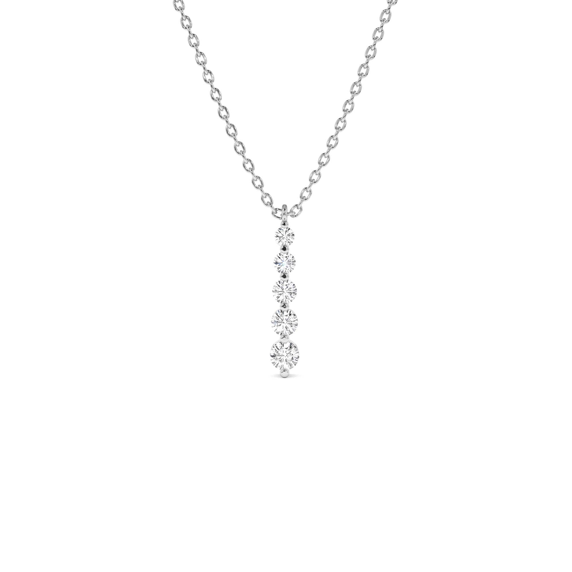 14k Gold Diamond Bar Necklace - view 3