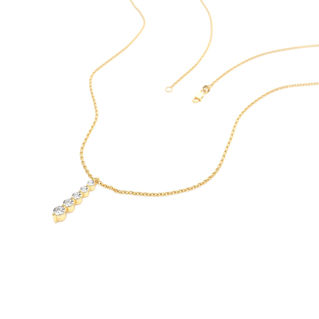 14k Gold Diamond Bar Necklace - view 4