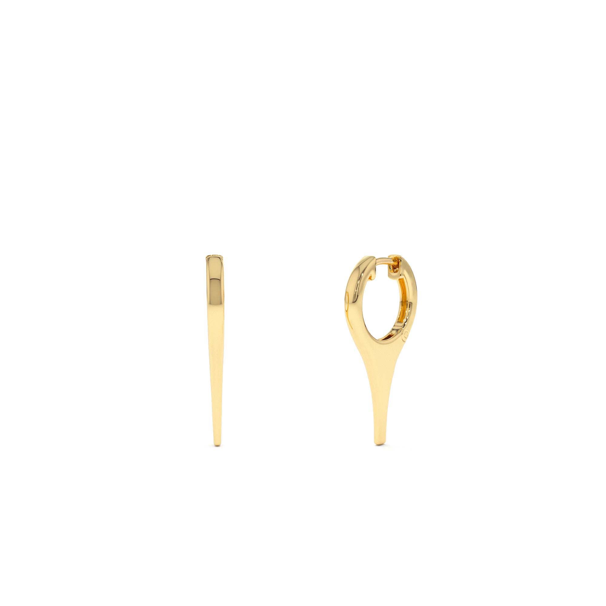 14K Solid Gold Mini Dagger Earrings by Orlina Fine