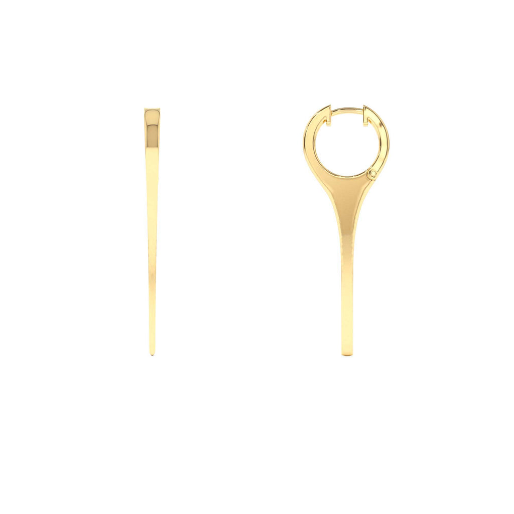 14K Solid Gold Dagger Earrings - view 4