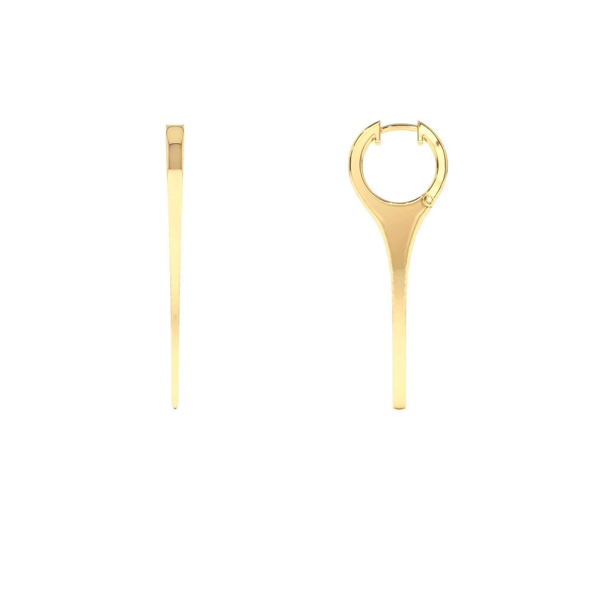 14K Solid Gold Dagger Earrings - view 4