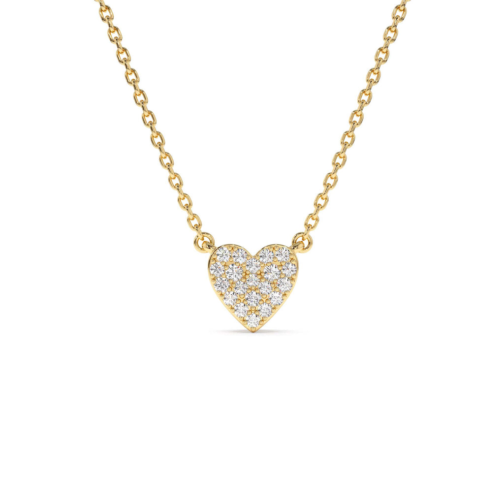 14k Gold Mini Heart Diamond Necklace by Orlina Fine