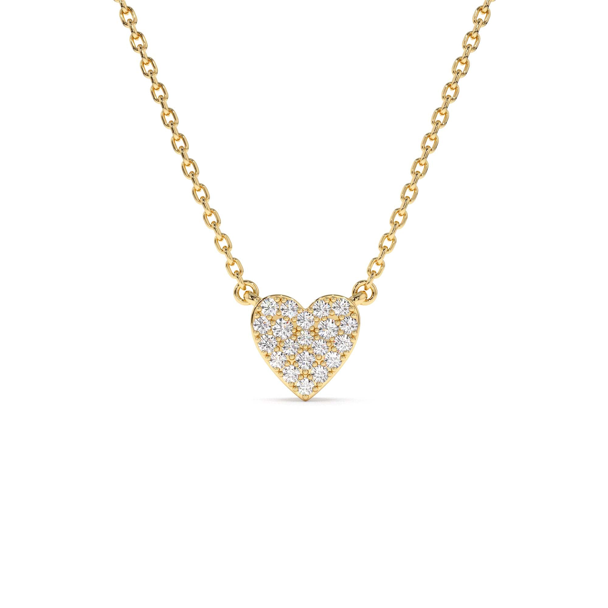 14k Gold Mini Heart Diamond Necklace by Orlina Fine