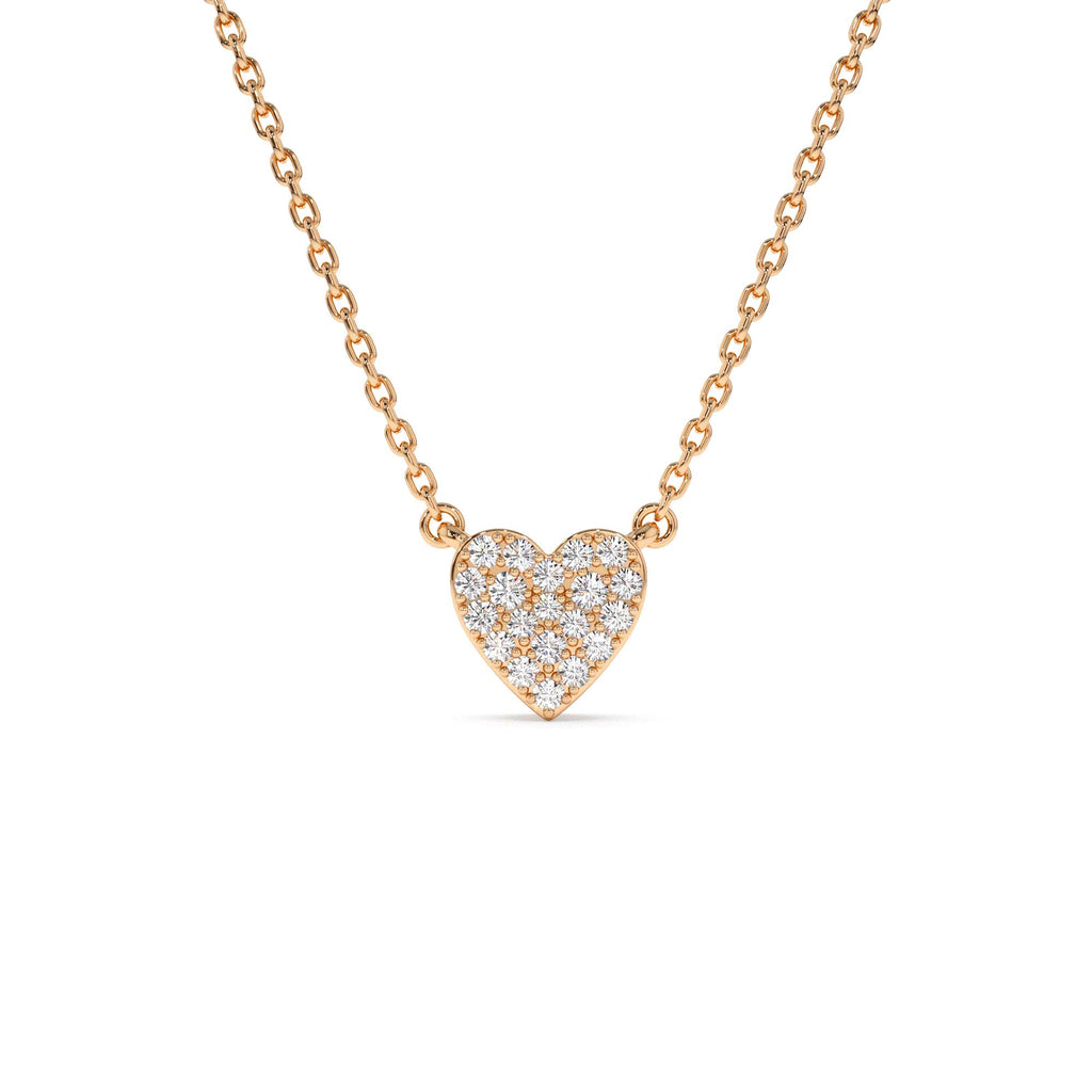 14k Gold Mini Heart Diamond Necklace - view 2