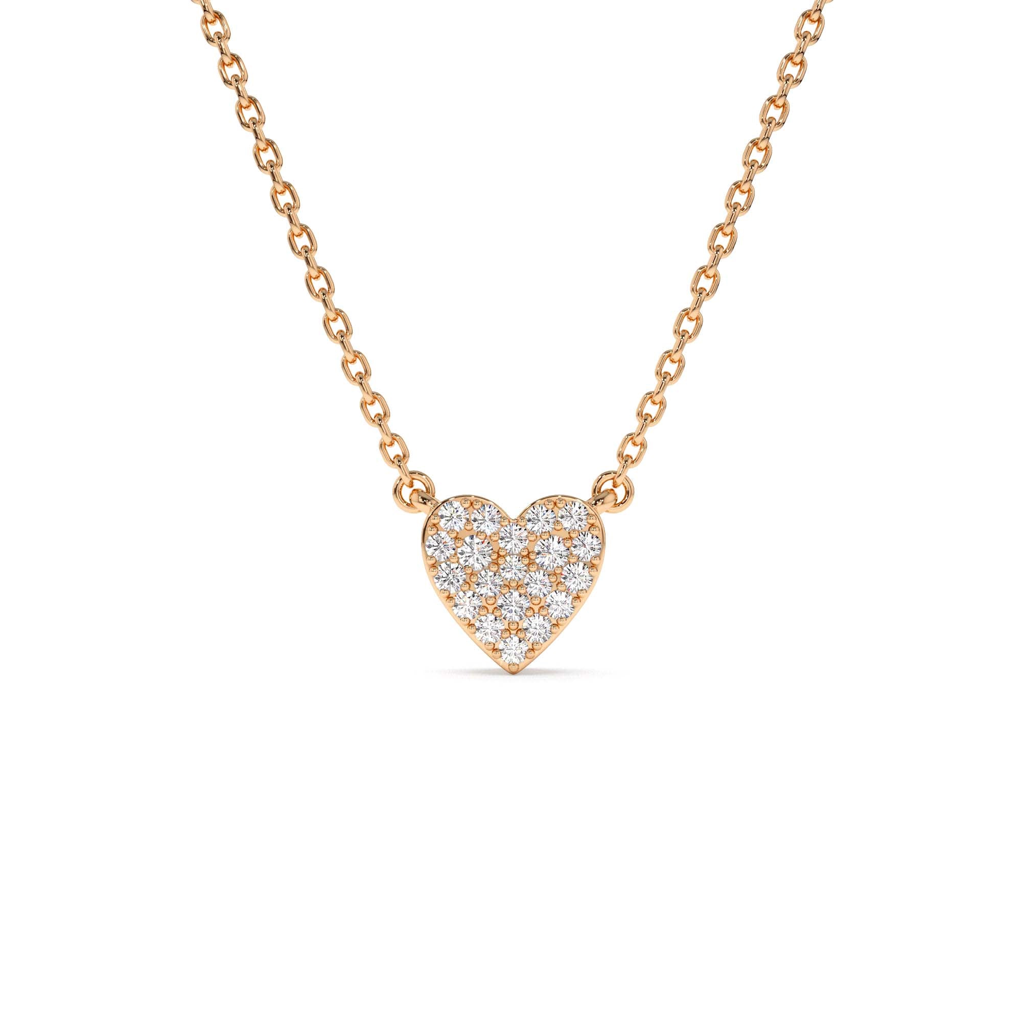 14k Gold Mini Heart Diamond Necklace - view 2