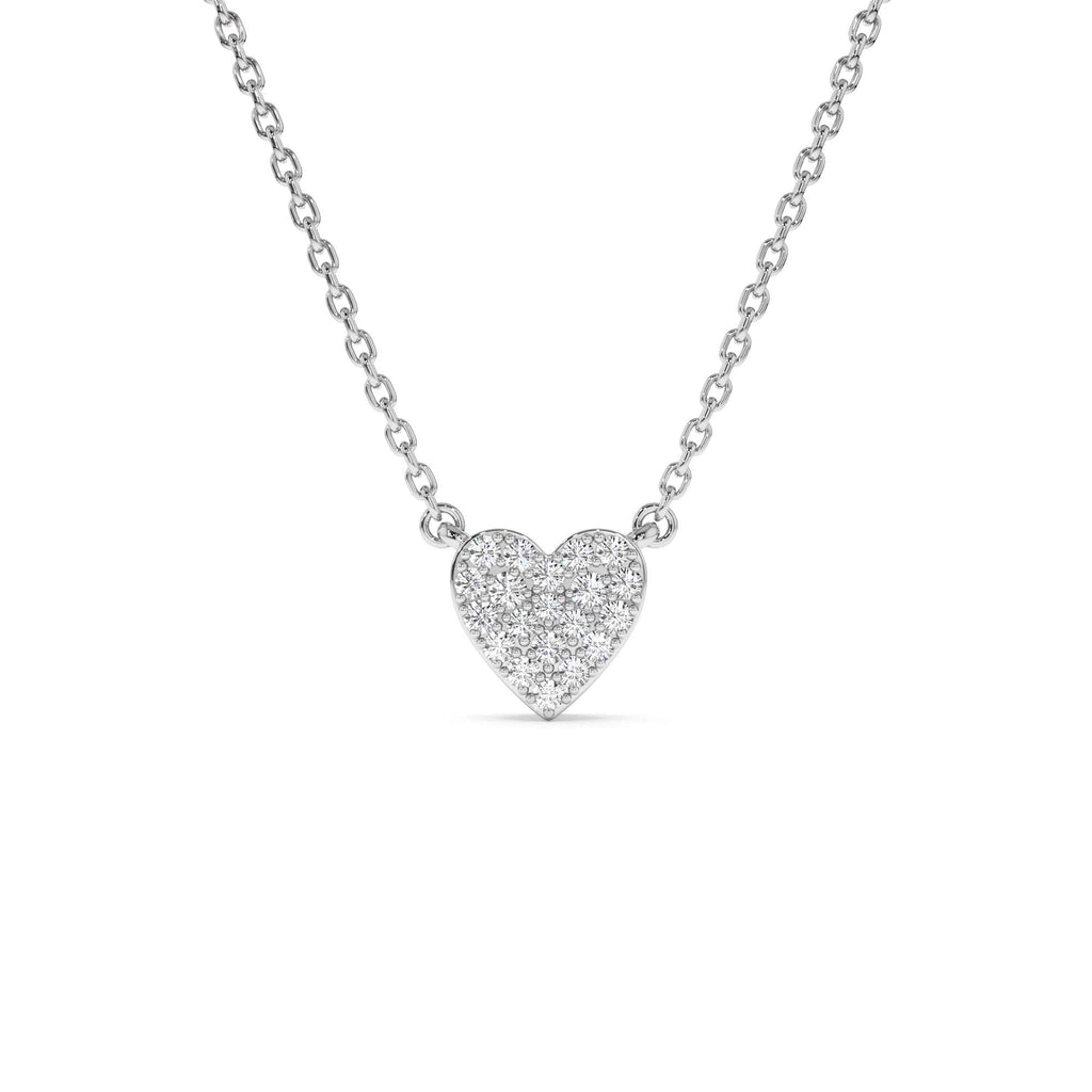 14k Gold Mini Heart Diamond Necklace - view 3