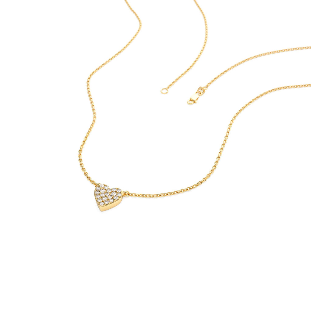 14k Gold Mini Heart Diamond Necklace - view 4