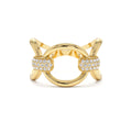 14k Unique Diamond Horsebit Pave Ring by Orlina Fine