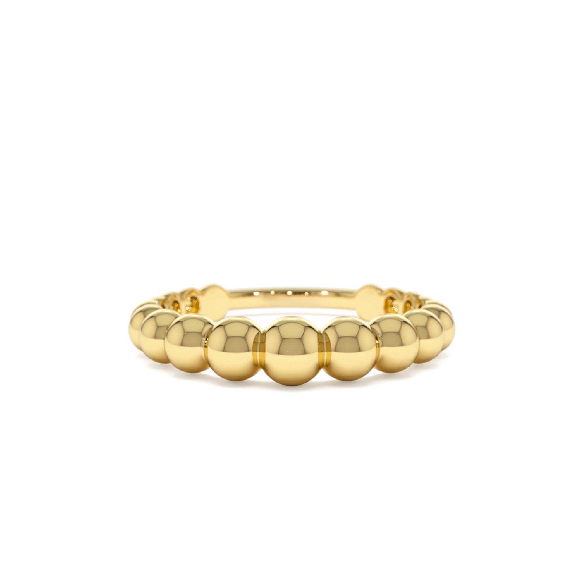 14k 4MM Beaded Graduating Ring by Orlina Fine