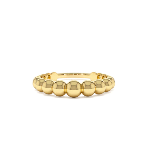 14k 4MM Beaded Graduating Ring by Orlina Fine