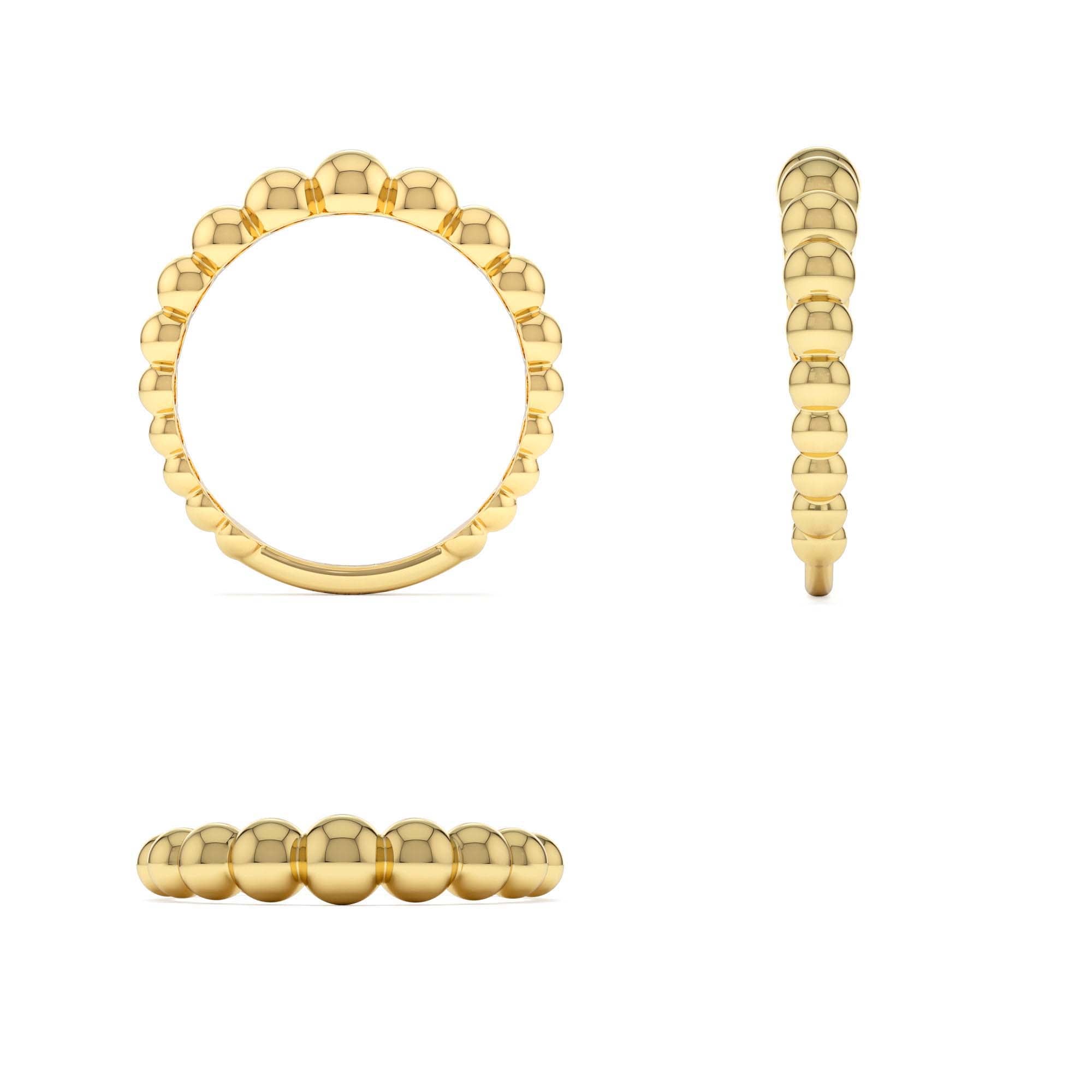 14k 4MM Beaded Graduating Ring - view 5
