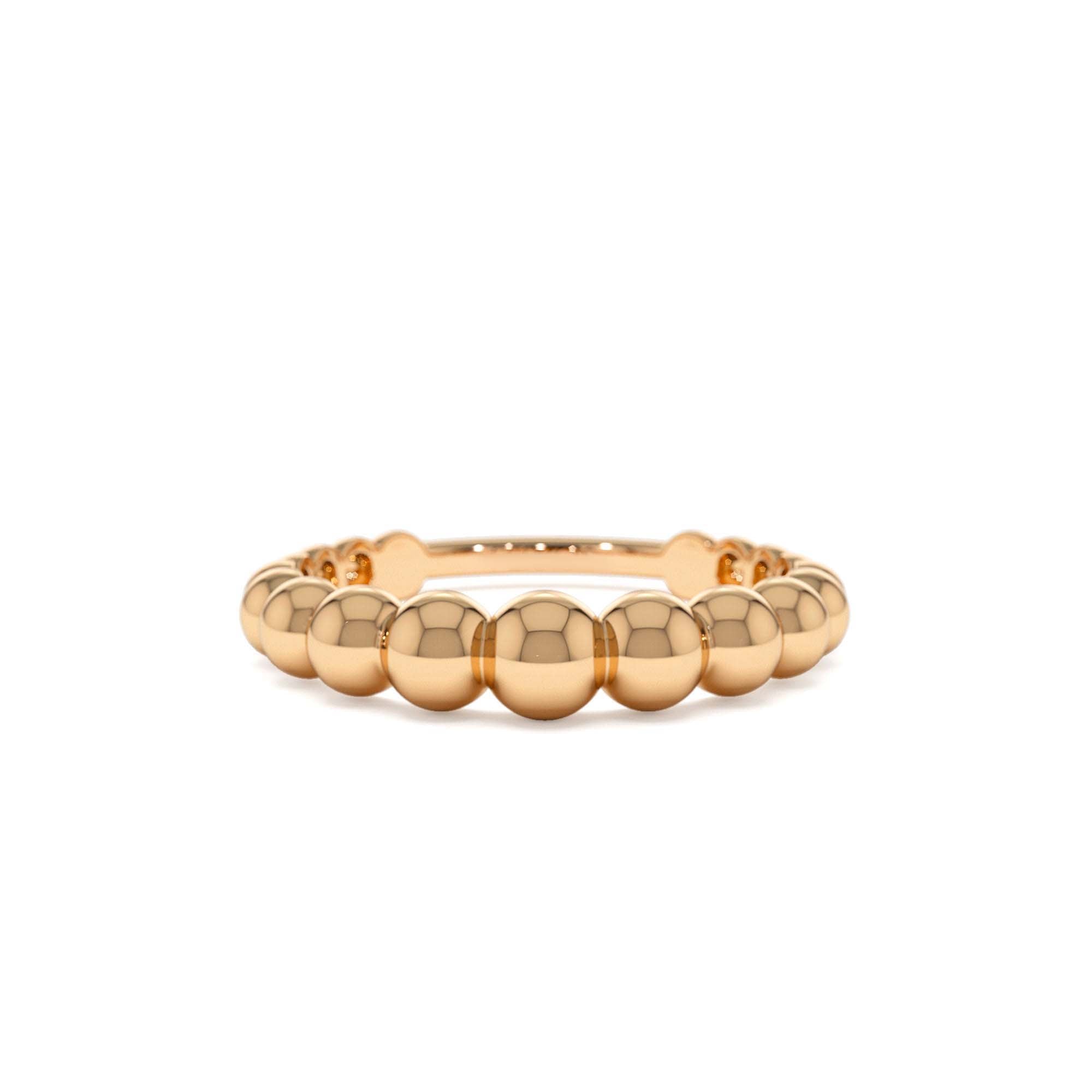 14k 4MM Beaded Graduating Ring - view 2