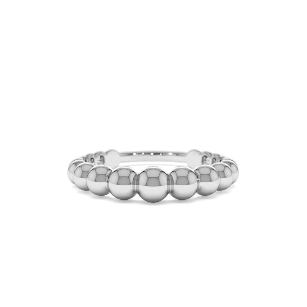 14k 4MM Beaded Graduating Ring - view 3
