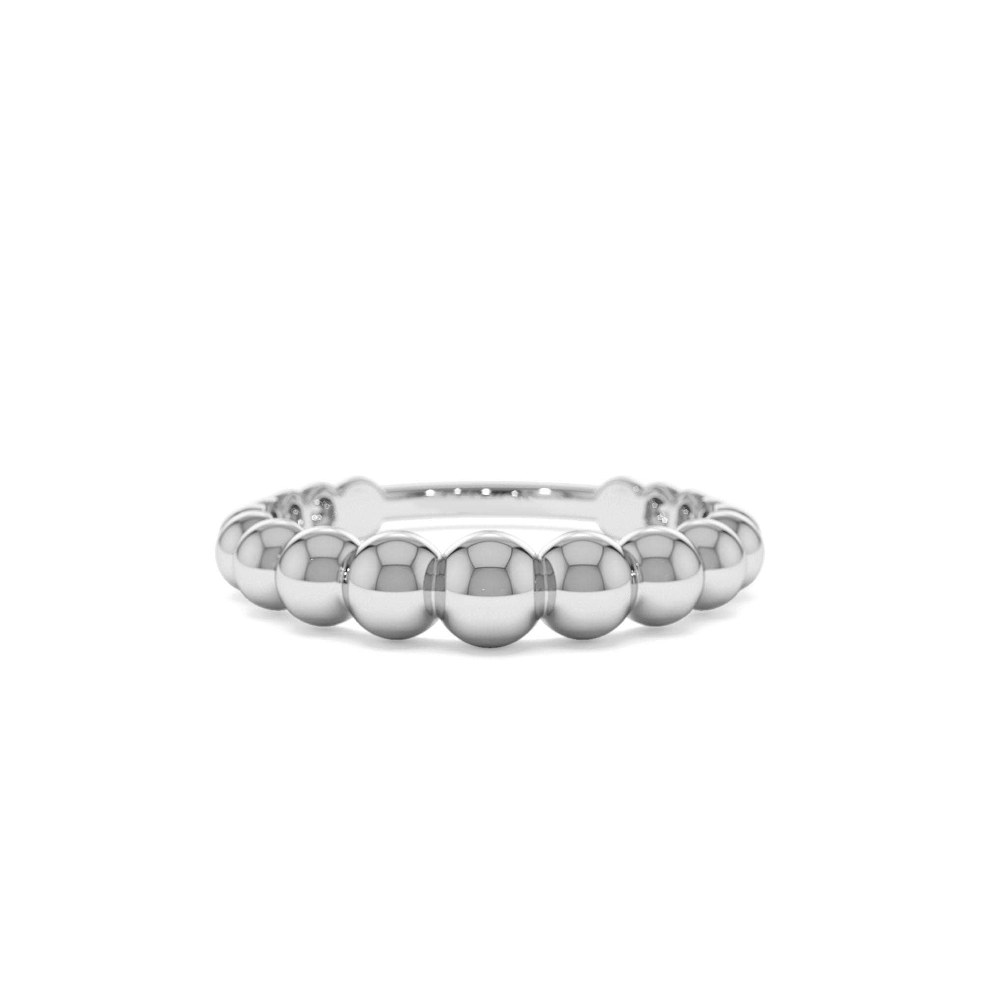 14k 4MM Beaded Graduating Ring - view 3