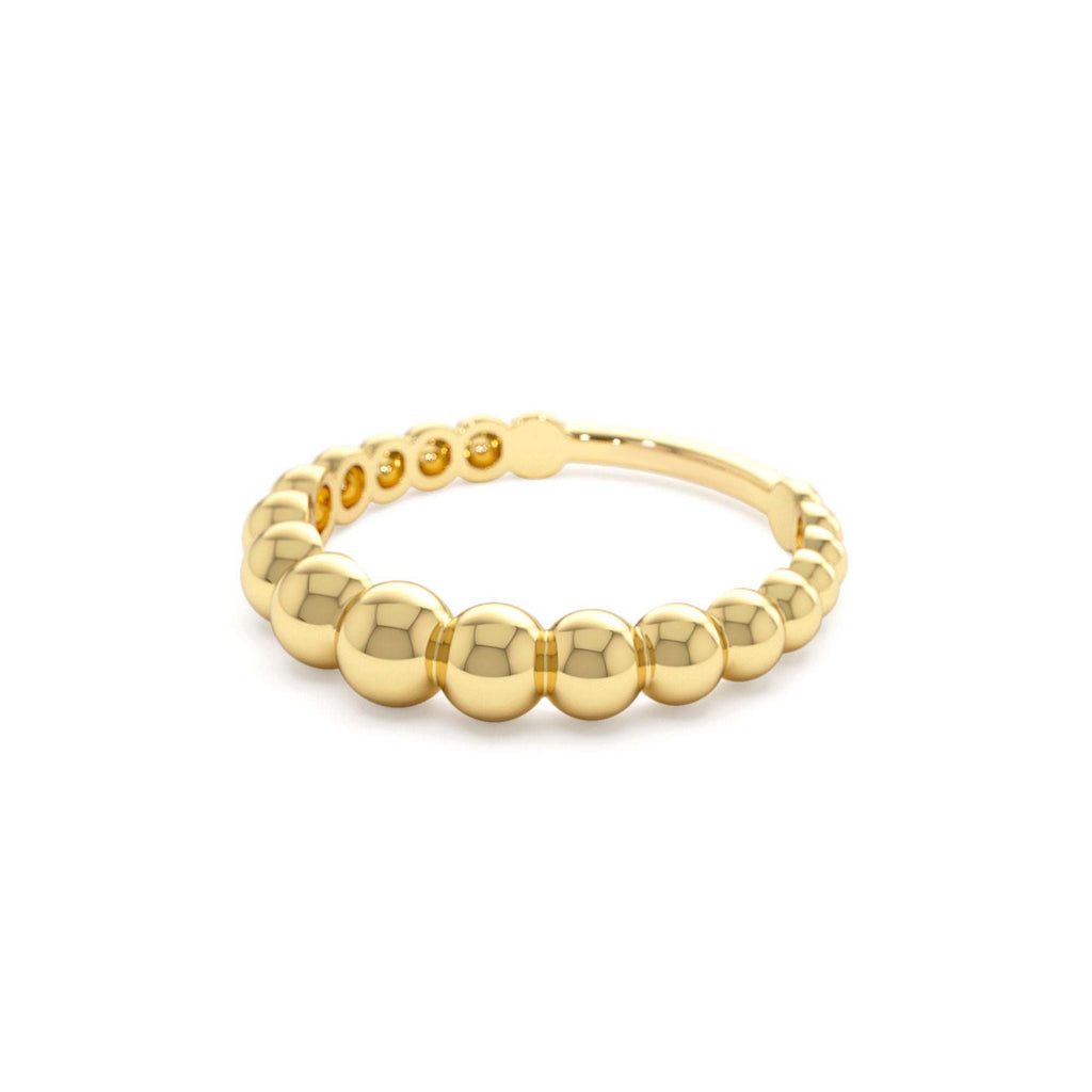 14k 4MM Beaded Graduating Ring - view 4