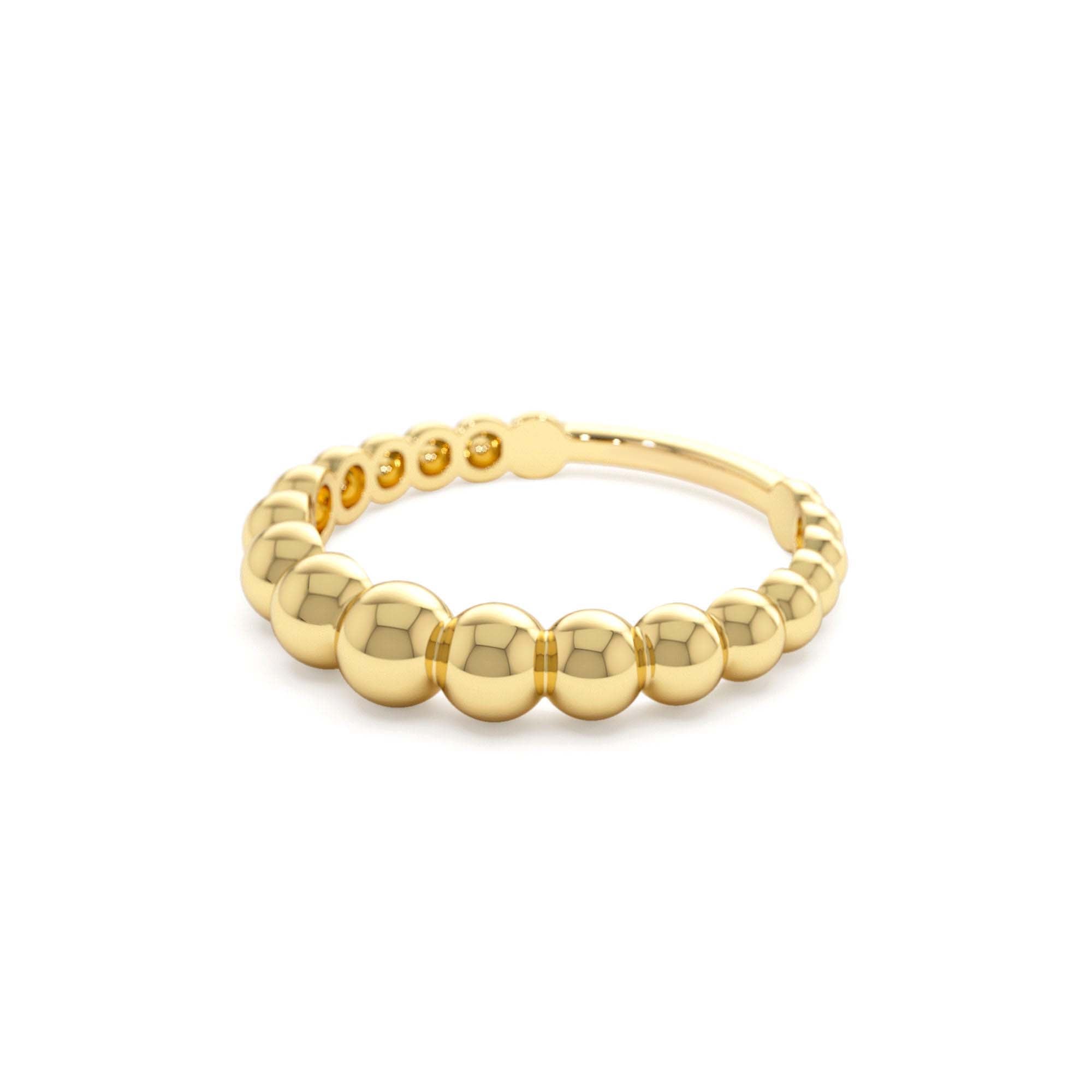 14k 4MM Beaded Graduating Ring - view 4