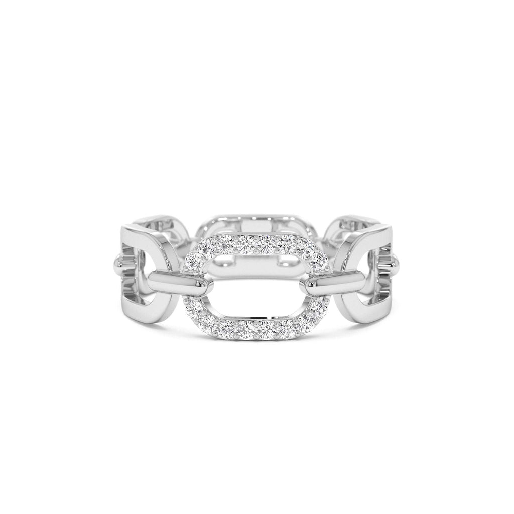 14k Diamond Buckle Chain Ring - view 3